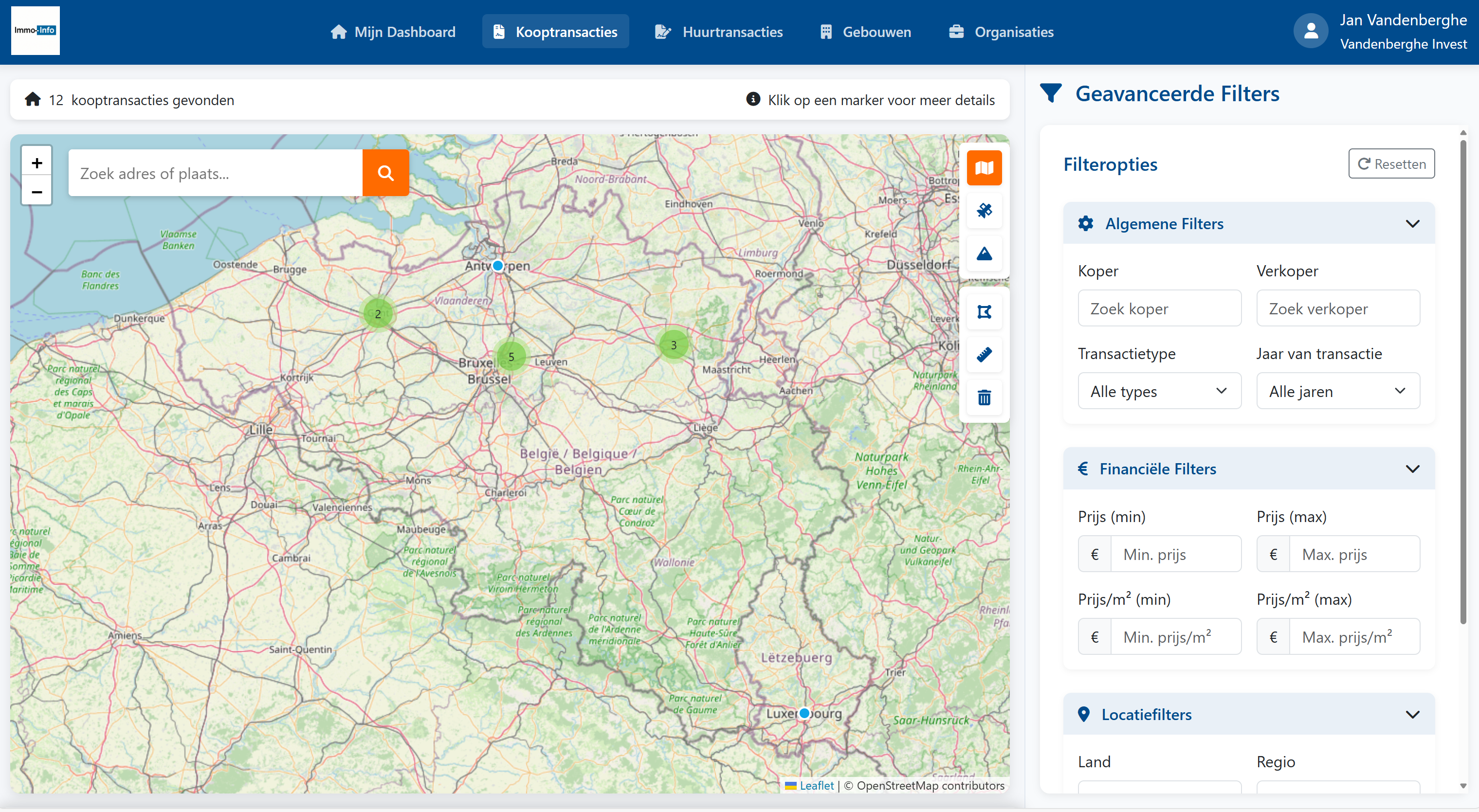 Immo-Info Belux purchasetransactions